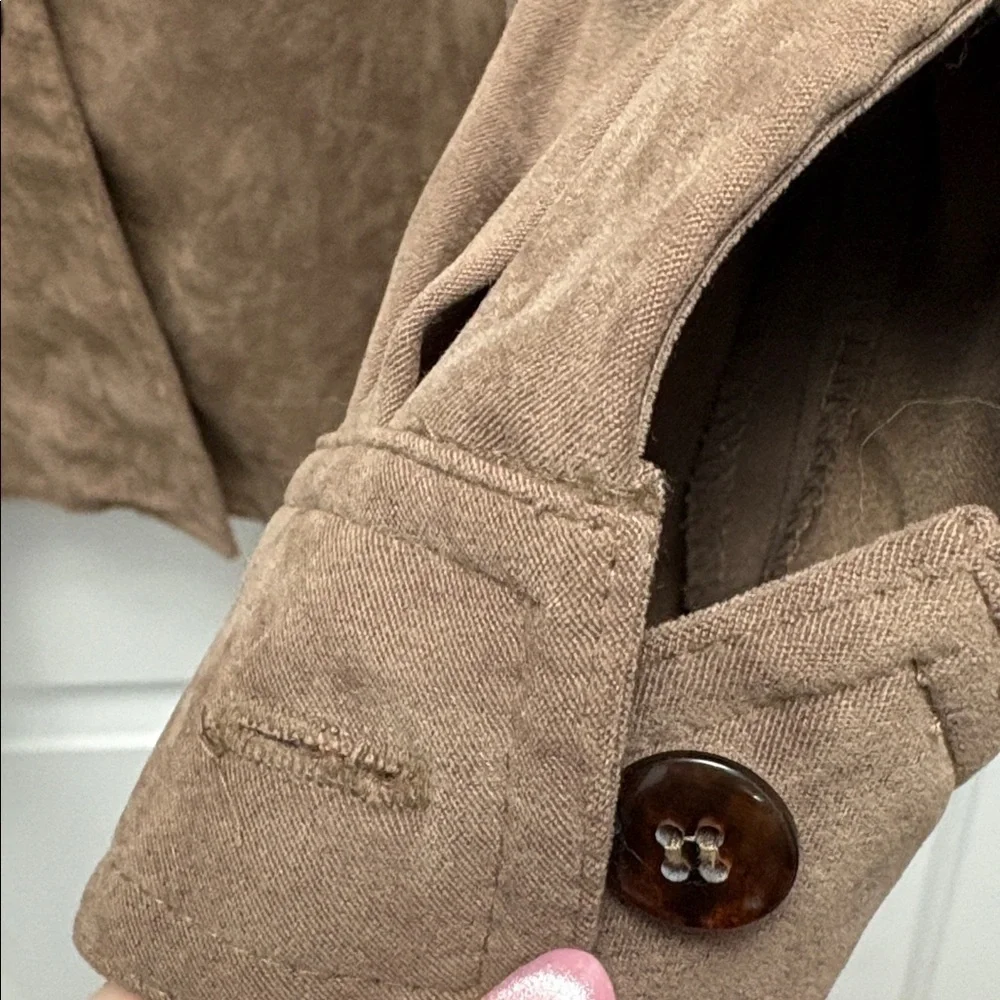 Fleet Street Faux Suede Button Front Overshirt Jacket Size Large